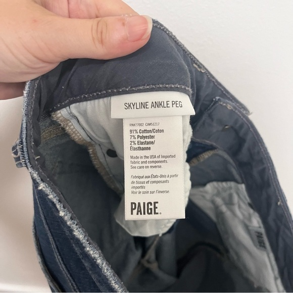 PAIGE Skyline Ankle Peg Raw Step Hem Jeans Size 30 - Picture 10 of 12